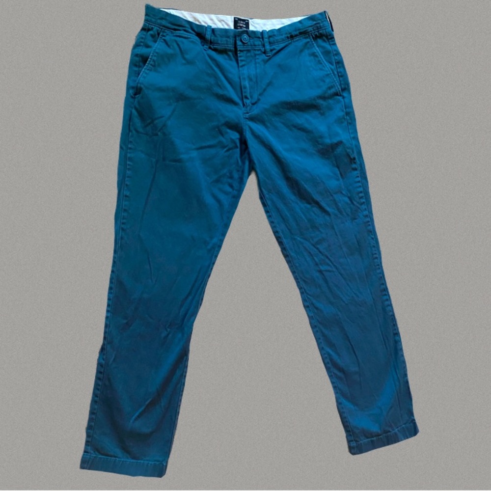 J. Crew straight leg green stretchy pants